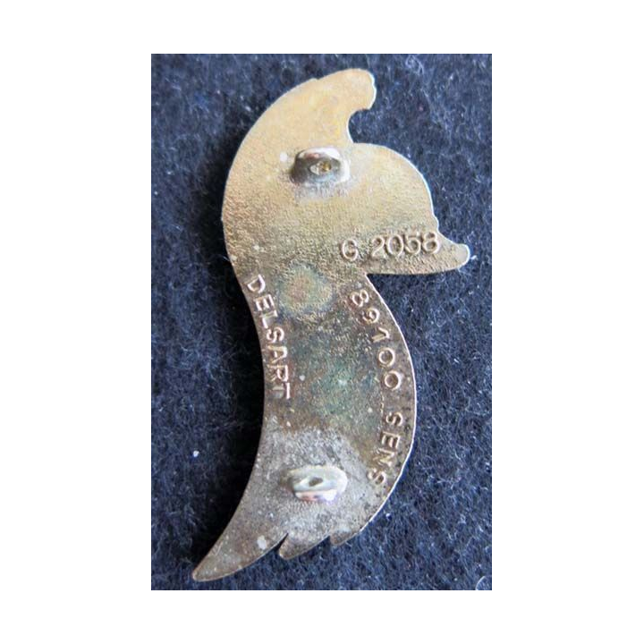 5° RD : insigne métallique du 5° régiment de dragons de fabrication Delsart Sens G. 2058