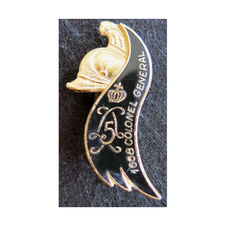 5° RD : insigne métallique du 5° régiment de dragons de fabrication Delsart Sens G. 2058