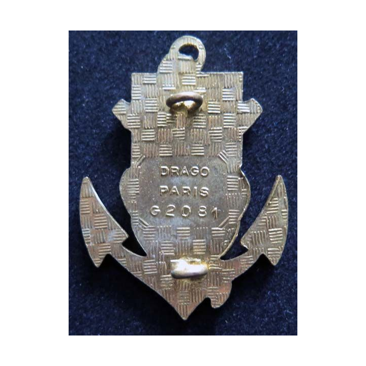 42° RIMa : Insigne métallique du 42° Régiment d'Infanterie de Marine de fabrication DRAGO PARIS G. 2081 en émail