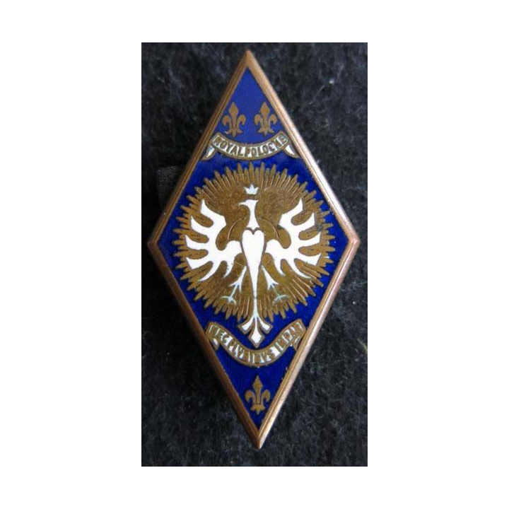 5° RC : insigne métallique du 5° régiment de cuirassiers de fabrication Drago Olivier Métra déposé en émail