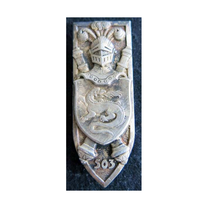 503° RCC : insigne métallique du 503° régiment de chars de combat de fabrication Drago Olivier Métra déposé