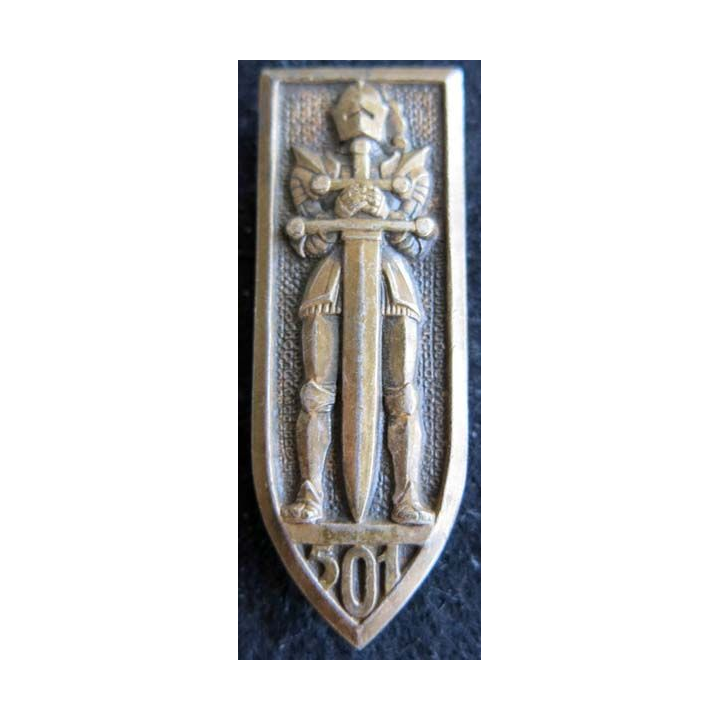 501° RCC : insigne métallique du 501° régiment de chars de combat de fabrication Drago Paris H. 297