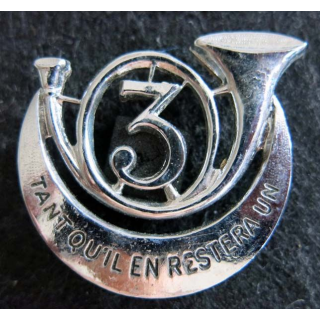 3° RCA : insigne métallique du 3° régiment de chasseurs d'Afrique  Drago H. 156 devise gravée chromé