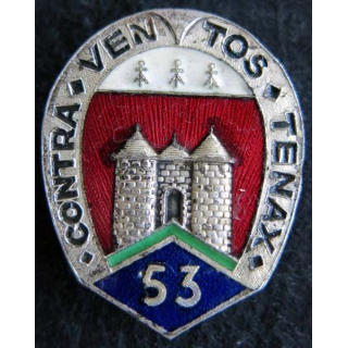 53° GRDI : insigne métallique du 53° groupe de reconnaissance de division d'infanterie de fabrication Chobillon en émail