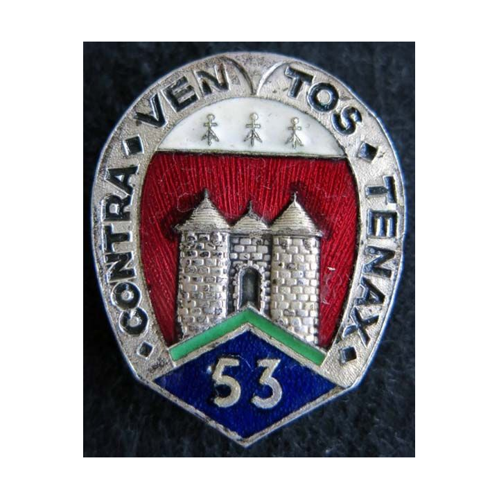 53° GRDI : insigne métallique du 53° groupe de reconnaissance de division d'infanterie de fabrication Chobillon en émail
