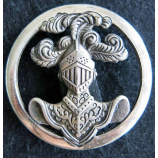 ABC : insigne de béret de l’arme blindée cavalerie dos lisse embouti et argenté