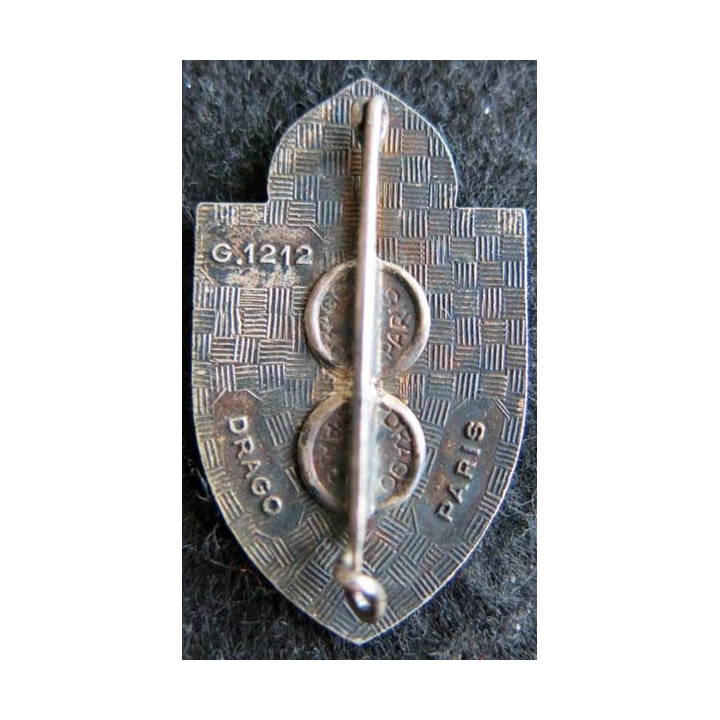19° DI : Insigne métallique de la 19° division d’infanterie de fabrication Drago Paris G. 1212 en émail