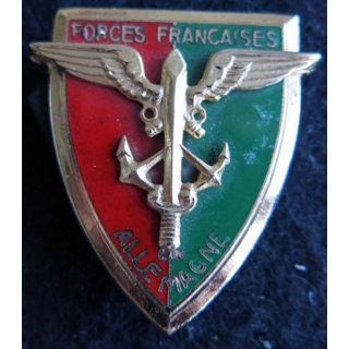 FFA : Insigne métallique des forces françaises en allemagne en émail dos losangé