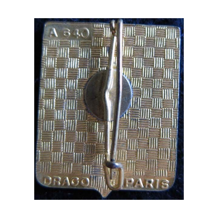BA 115 : insigne métallique de la base aérienne 115 d'Orange de fabrication Drago Paris A. 640 dos guilloché en émail