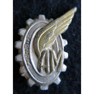 AM BER : insigne métallique des apprentis mécaniciens avec sigle BER de fabrication Drago A. 934