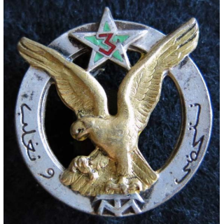 3° RTM : insigne métallique du 3° régiment de tirailleurs marocains fabrication Drago Paris en émail