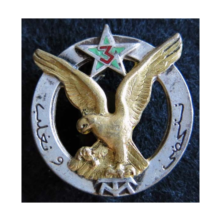 3° RTM : insigne métallique du 3° régiment de tirailleurs marocains fabrication Drago Paris en émail