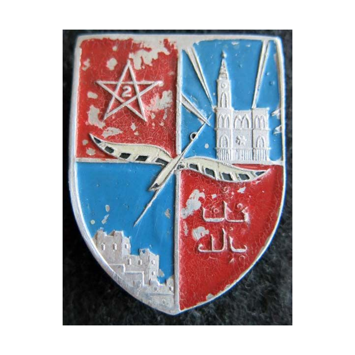 2° DIM : Insigne métallique de la 2° division infanterie marocaine alu peint