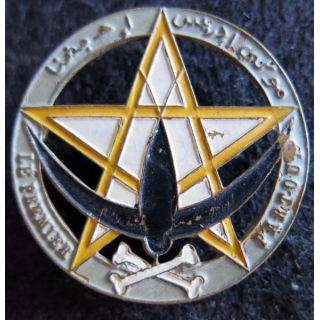 1° RTM : insigne du 4° bataillon du 1° régiment de tirailleurs marocains en Syrie peint