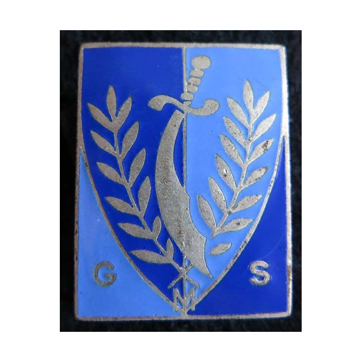 GMS : insigne métallique des groupes mobiles de sécurité AFN en émail