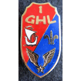 1° GHL : insigne du 1° groupe d'hélicoptères légers de fabrication Drago  G. 2593