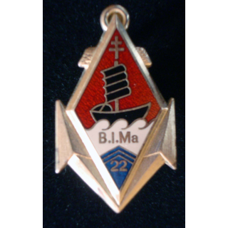 Insigne métallique du 22° BIMA Boussemart G. 4601 translucide argenté