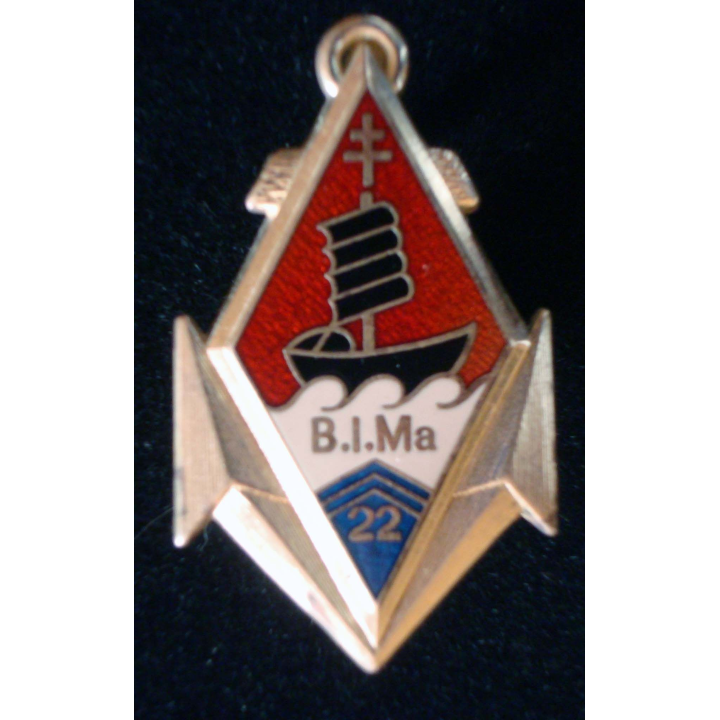 Insigne métallique du 22° BIMA Boussemart G. 4601 translucide argenté