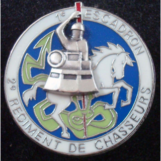 1° escadron des évéchés du 2° régiment de chasseurs FIA listel vert