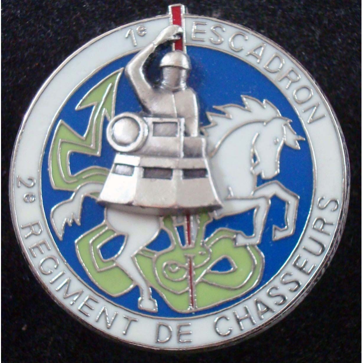 1° escadron des évéchés du 2° régiment de chasseurs FIA listel vert