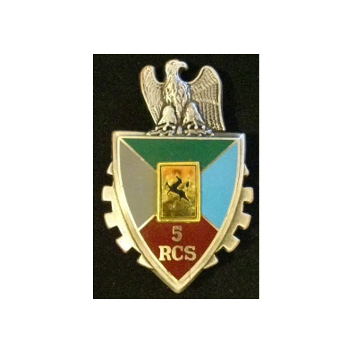 5° RCS : insigne métallique du 5° régiment de commandement et des services de fabrication Drago G. 2627