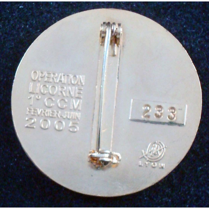 1° CCM 2° REG opération Licorne février juin 2005 de fabrication Fia