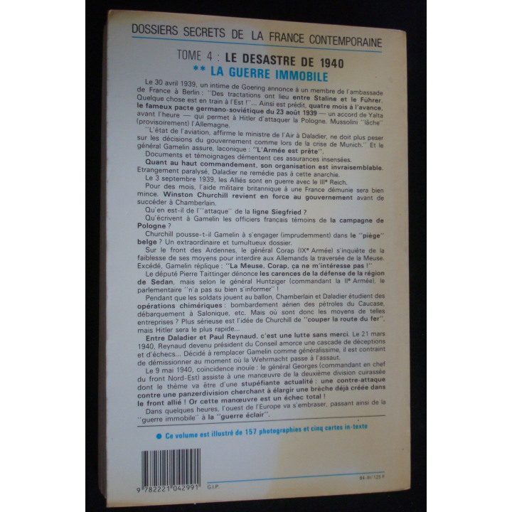 Le désastre de 1940 la guerre immobile