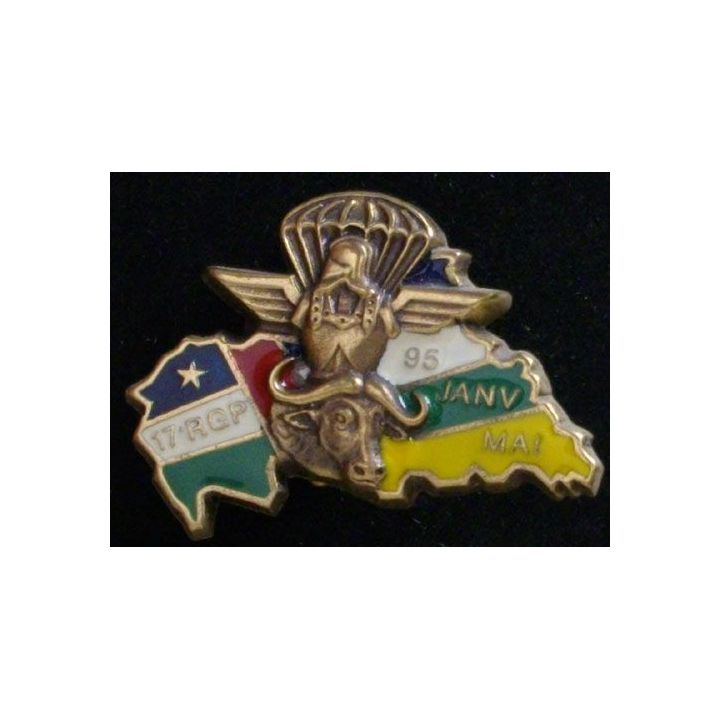 17° RGP CA RCA : CA du 17° régiment du génie parachutiste RCA 1995 en bronze massif