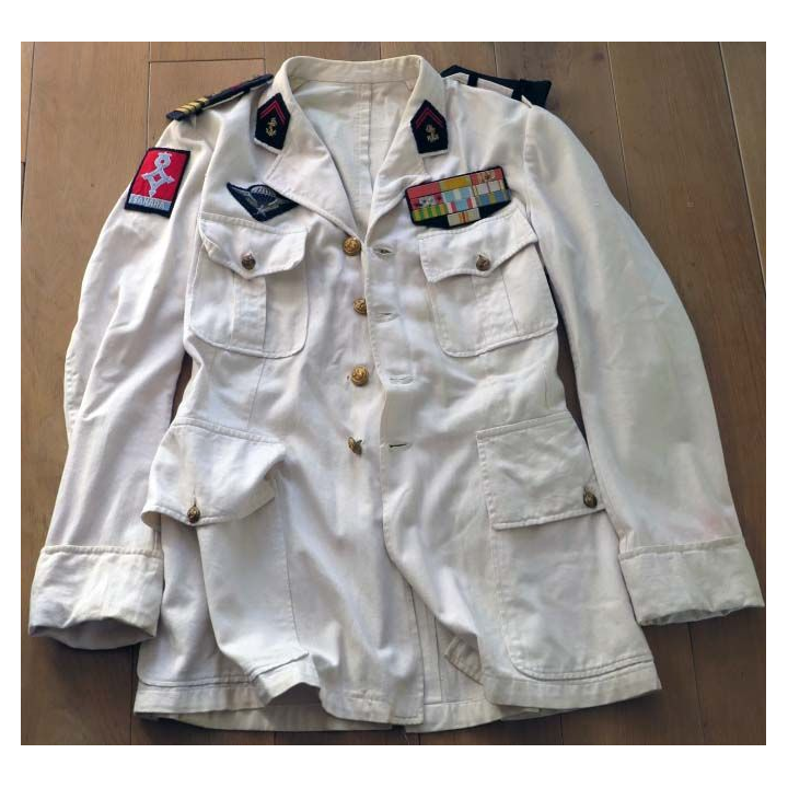 Veste de cérémonie en toile de coton blanche d’officier mle 58 Sahara