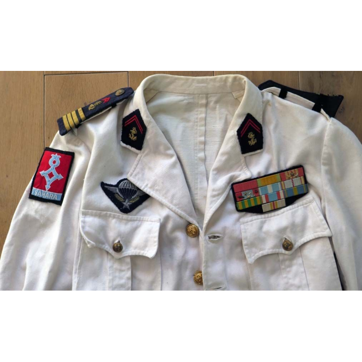 Veste de cérémonie en toile de coton blanche d’officier mle 58 Sahara