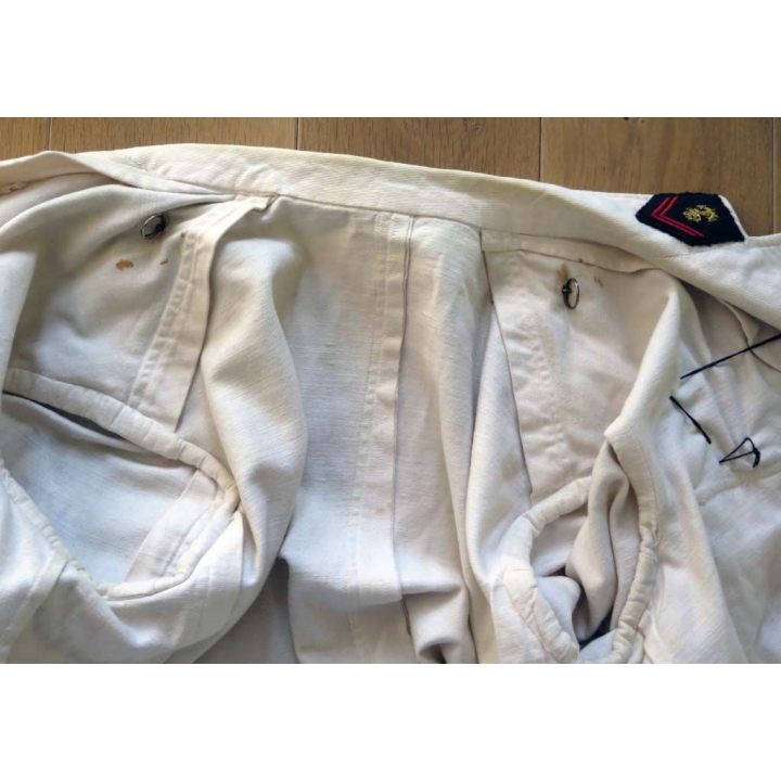 Veste de cérémonie en toile de coton blanche d’officier mle 58 Sahara
