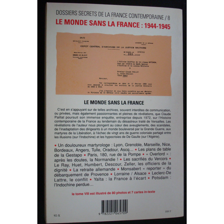 Dossiers secrets de la France contemporaine le monde sans la France