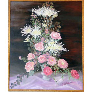 Huile de Svetlana Manen intitulée Le bouquet de Mélisande 1968