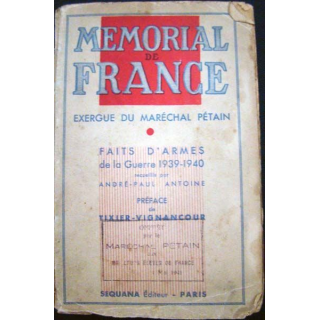 Mémorial de France. Faits d'armes de la guerre 1939-40. A-P. Antoine