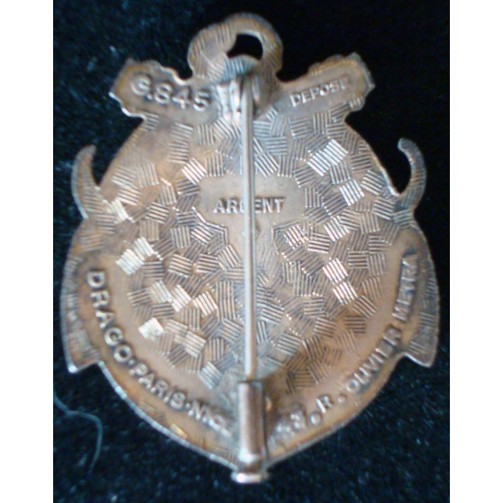 Insigne métallique du DMA AEF Drago Olivier Métra G. 845 en argent