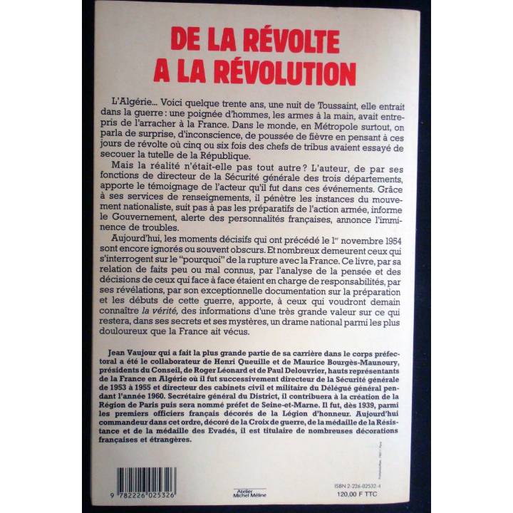 De la révolte à la révolution. Premiers jours de la guerre d'Algérie