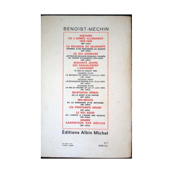 Histoire de l'Armée Allemande, la discorde 1919-1925 T2 Benoist-Mechin