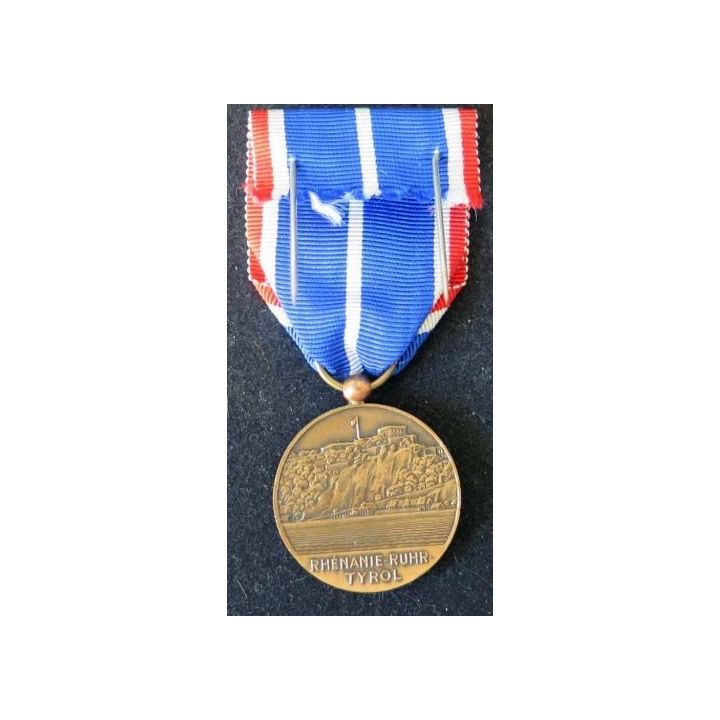 Médaille en bronze non officielle française de la Rhénane, Ruhr, Tyrol