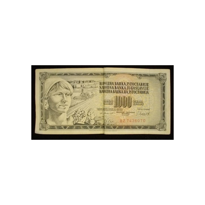 Billet de banque de 1000 Dinars yougoslaves