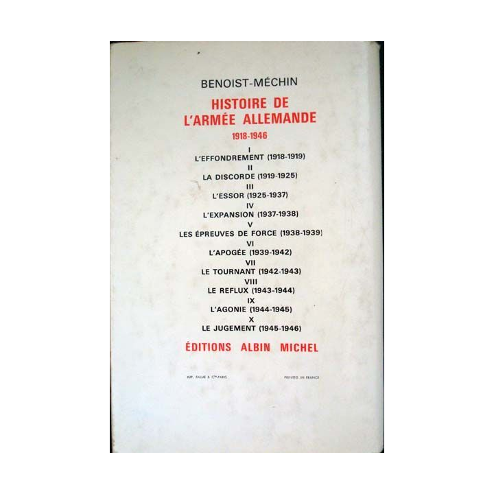 Histoire de l'Armée Allemande l'expansion 1937 - 1938, tome 4