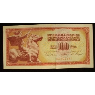 Billet de banque de 100 Dinars yougoslaves