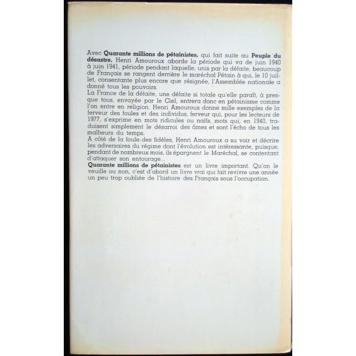 La grande histoire des Français sous l'occupation - T 2. H. Amouroux