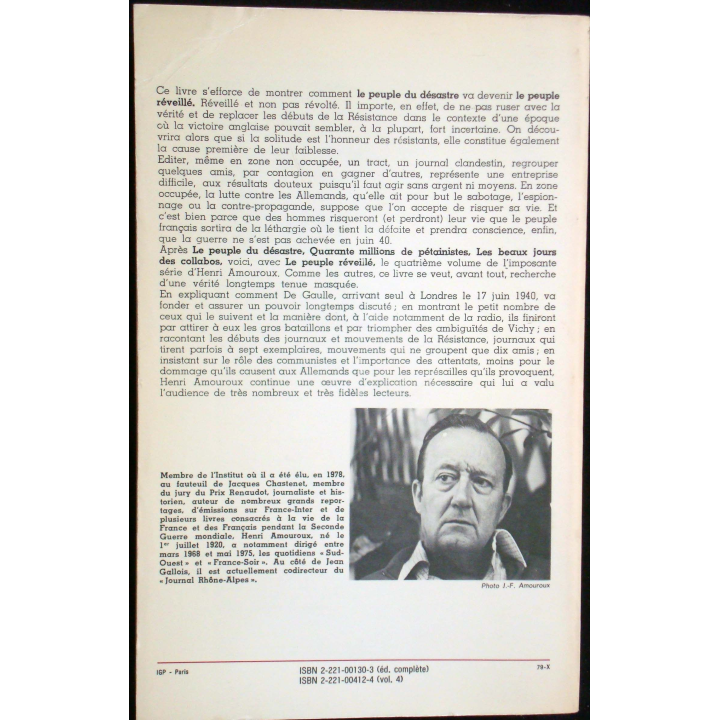 La grande histoire des Français sous l'occupation - T 4. H. Amouroux