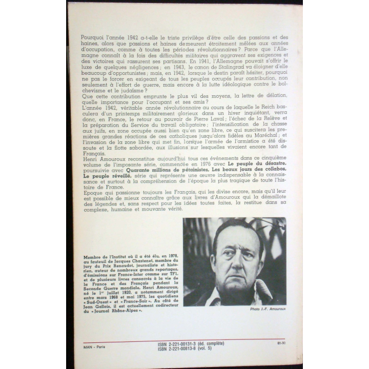 La grande histoire des Français sous l'occupation - T 5. H. Amouroux