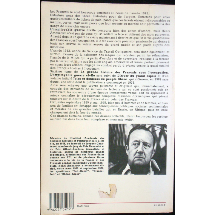 La grande histoire des Français sous l'occupation - T 6. H. Amouroux
