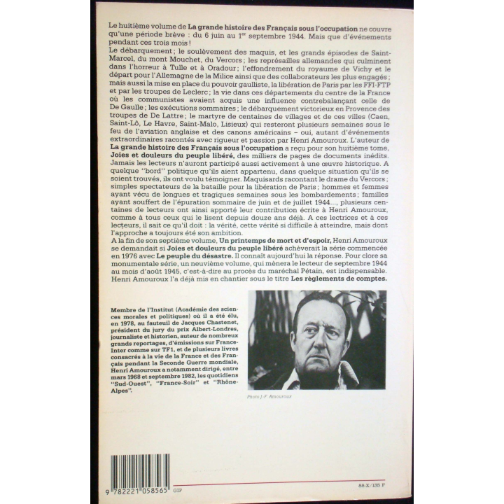 La grande histoire des Français sous l'occupation - T 8. H. Amouroux