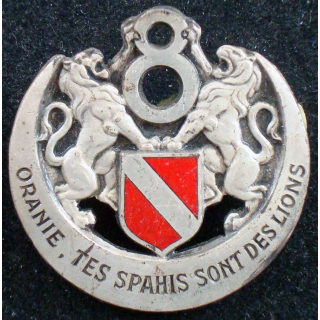 Insigne du 8° régiment spahis alégriens Drago Béranger H. 671 argenté