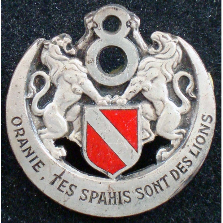 Insigne du 8° régiment spahis alégriens Drago Béranger H. 671 argenté