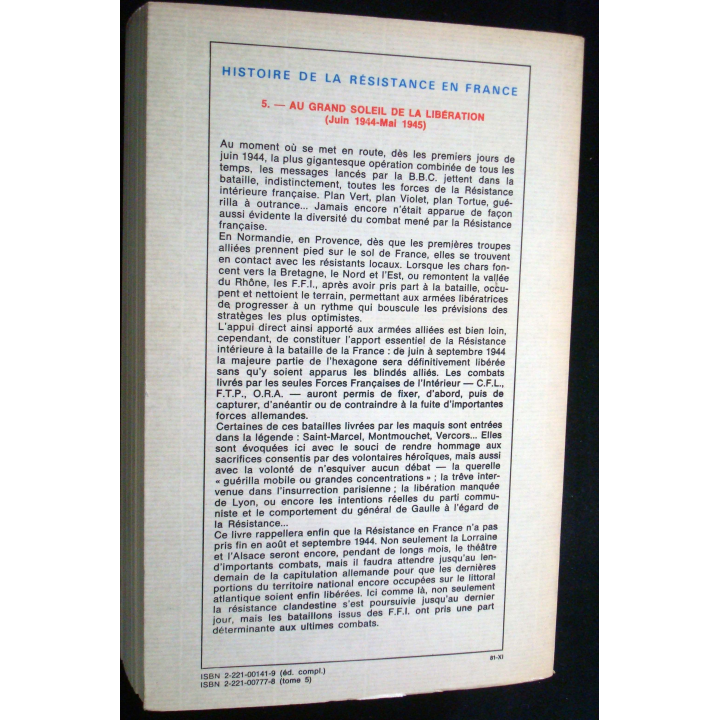 Histoire de la Résistance en France. T5. Juin 44-Mai 45. H. Noguères