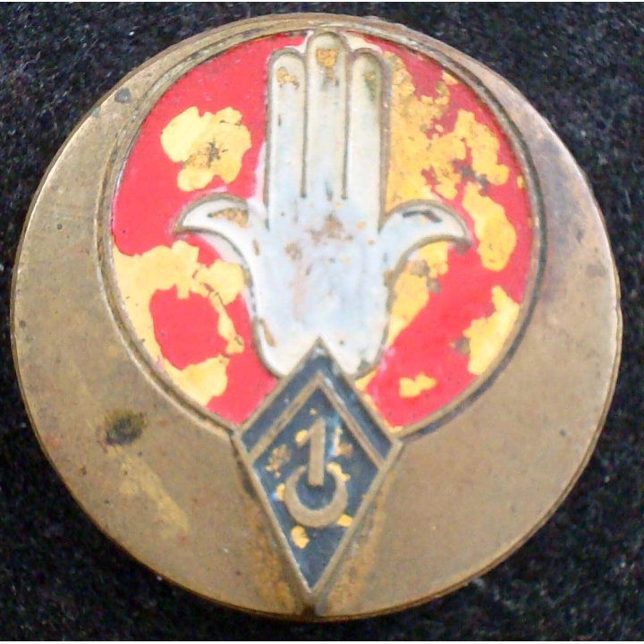 insigne du 1° régiment de spahis algériens Drago Béranger peint